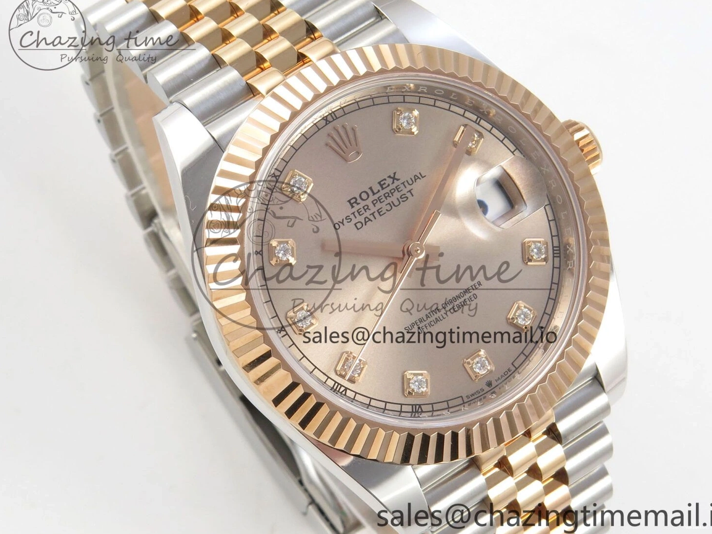 (Weighted) ARF Jubilee RG Best SH3235 SS 126331 Edition 1:1 Dial 41 RG Diaomonds DateJust on Bracelet 0522